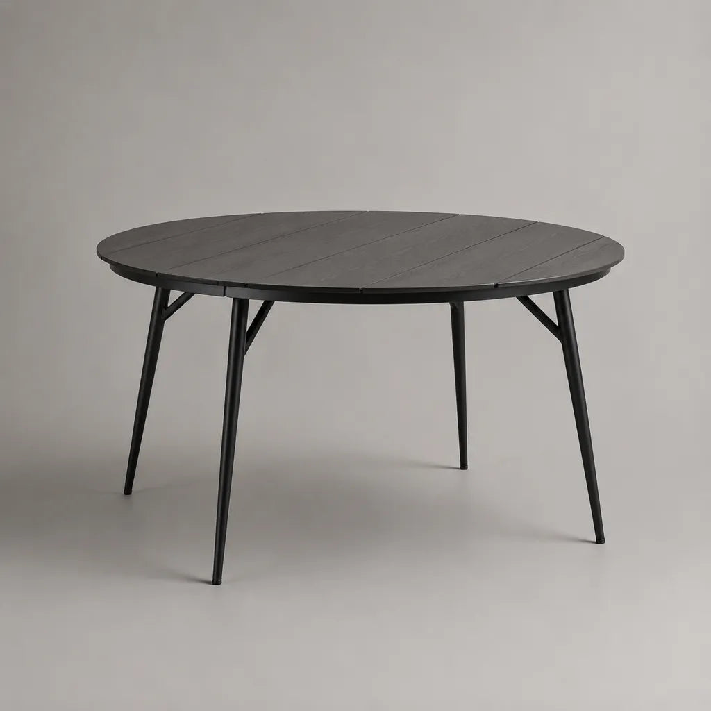 Runder Gartentisch aus Aluminium und Stahl, Anthrazit/Schwarz, Ø 120 × 74 cm