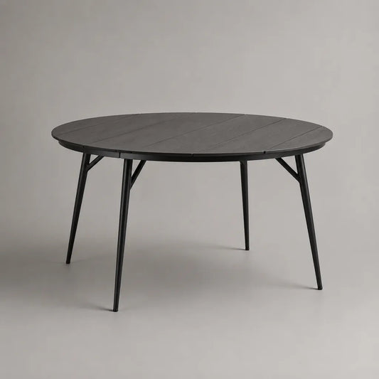 Runder Gartentisch aus Aluminium und Stahl, Anthrazit/Schwarz, Ø 120 × 74 cm